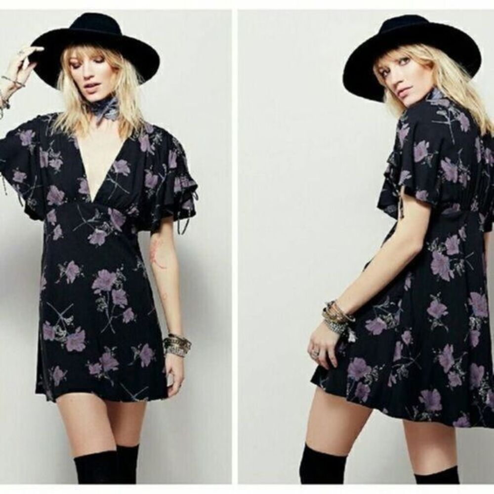 Free Peopleย Melanie Floral Print Fitโ& Flare dress